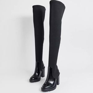 ASOS Thigh High Chucky Knit Boots